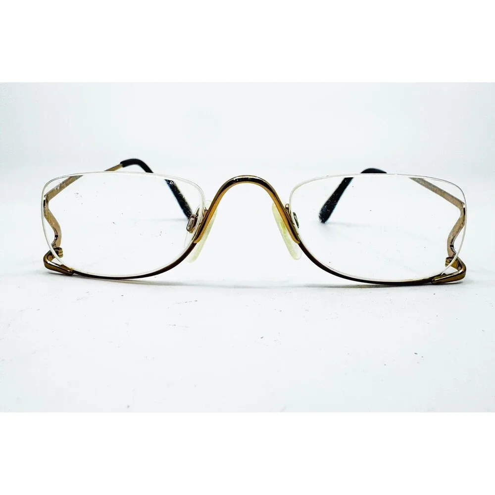 Charmant Eyeglasses Frames Women Gold Semi-Rimless Zig Zag Temple 4733 140mm